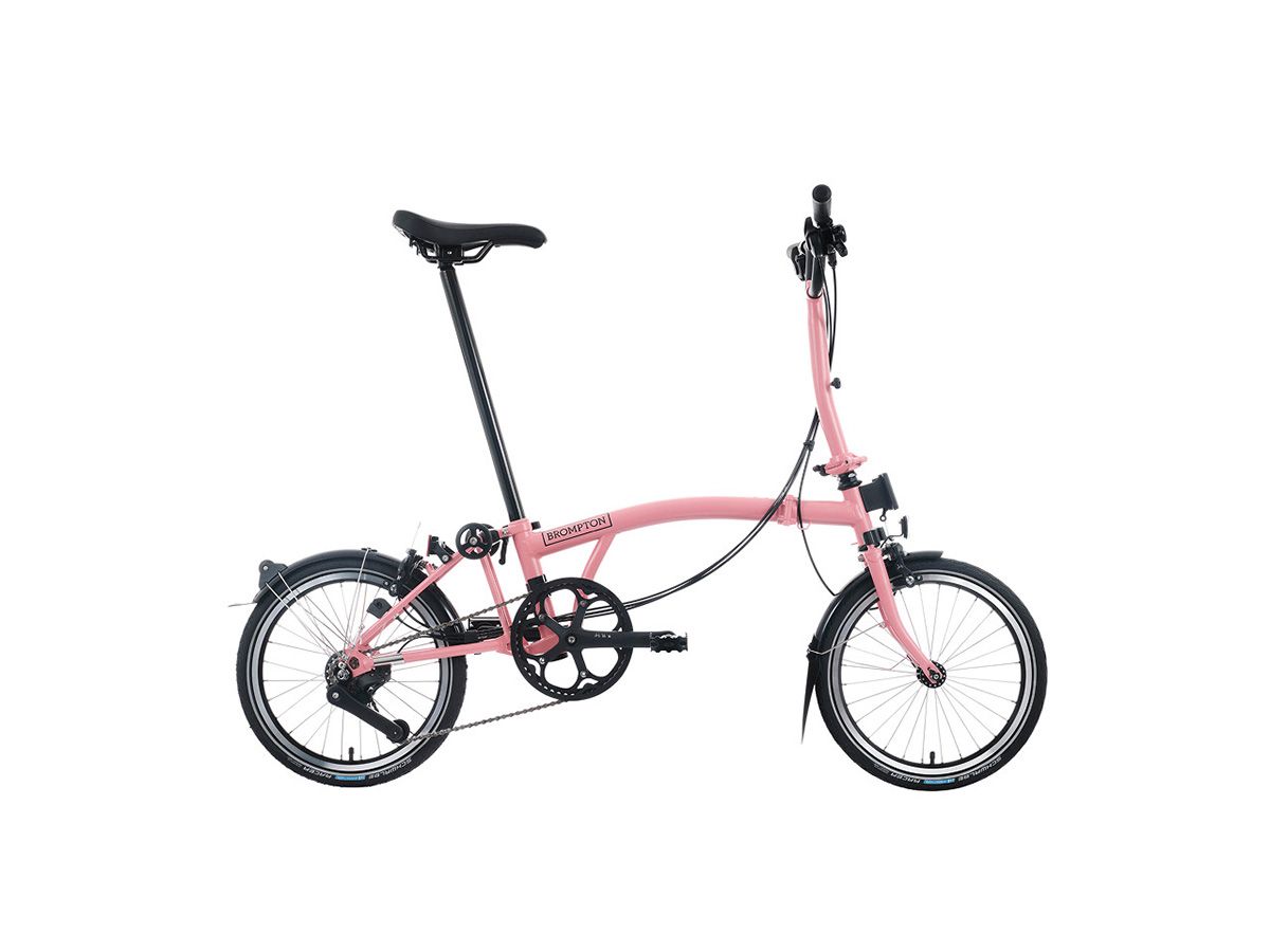 Brompton C Line Explore 2026 Flamingo Pink - 4 speed with Mid handlebar