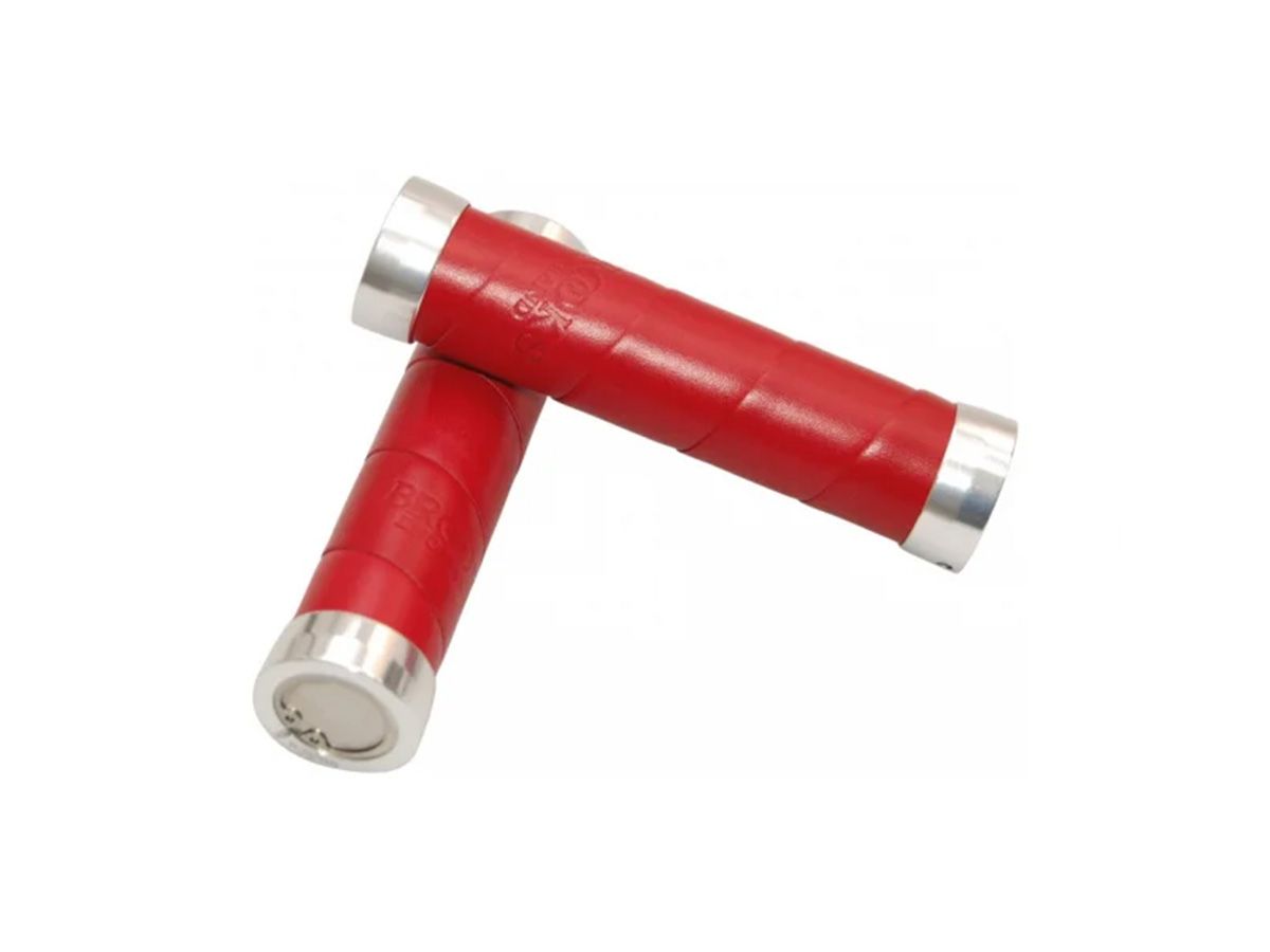 Brooks Slender Leather Grips 130mm Red