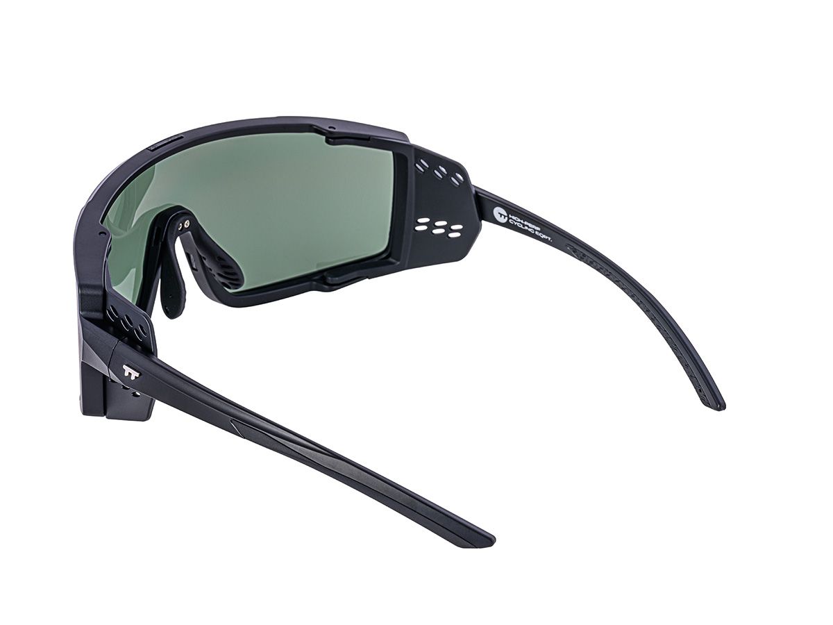 E-1 Cycling Sunglasses 騎行運動眼鏡 / 純黑色+綠鏡片 (CAT2)
