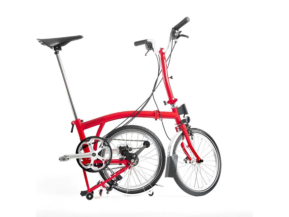 Brompton C Line Explore Rocket Red - 6 speed with Mid handlebar