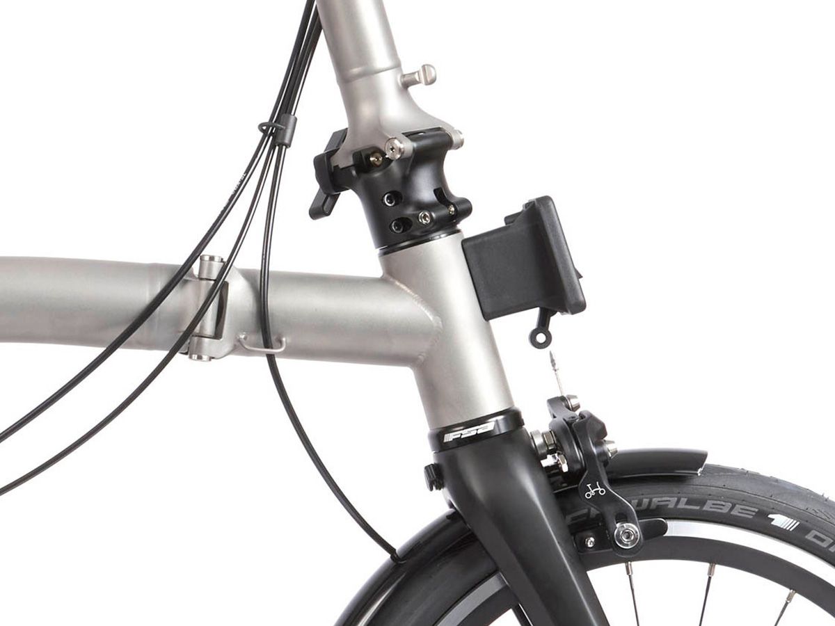 Brompton T Line Blasted Titanium - 12 speed with Low handlebar/Front and rear light