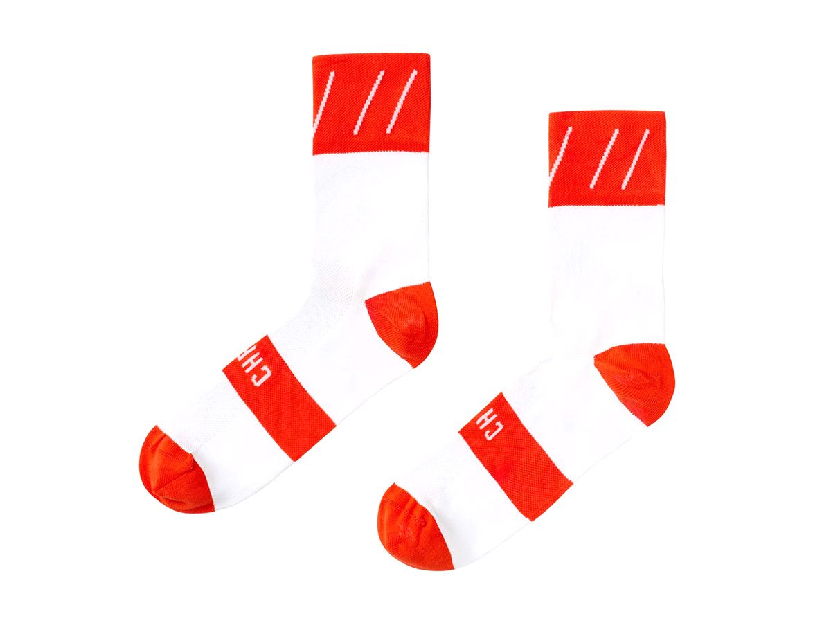 CHPT3 Stripes Road Socks Fire Red/White - S