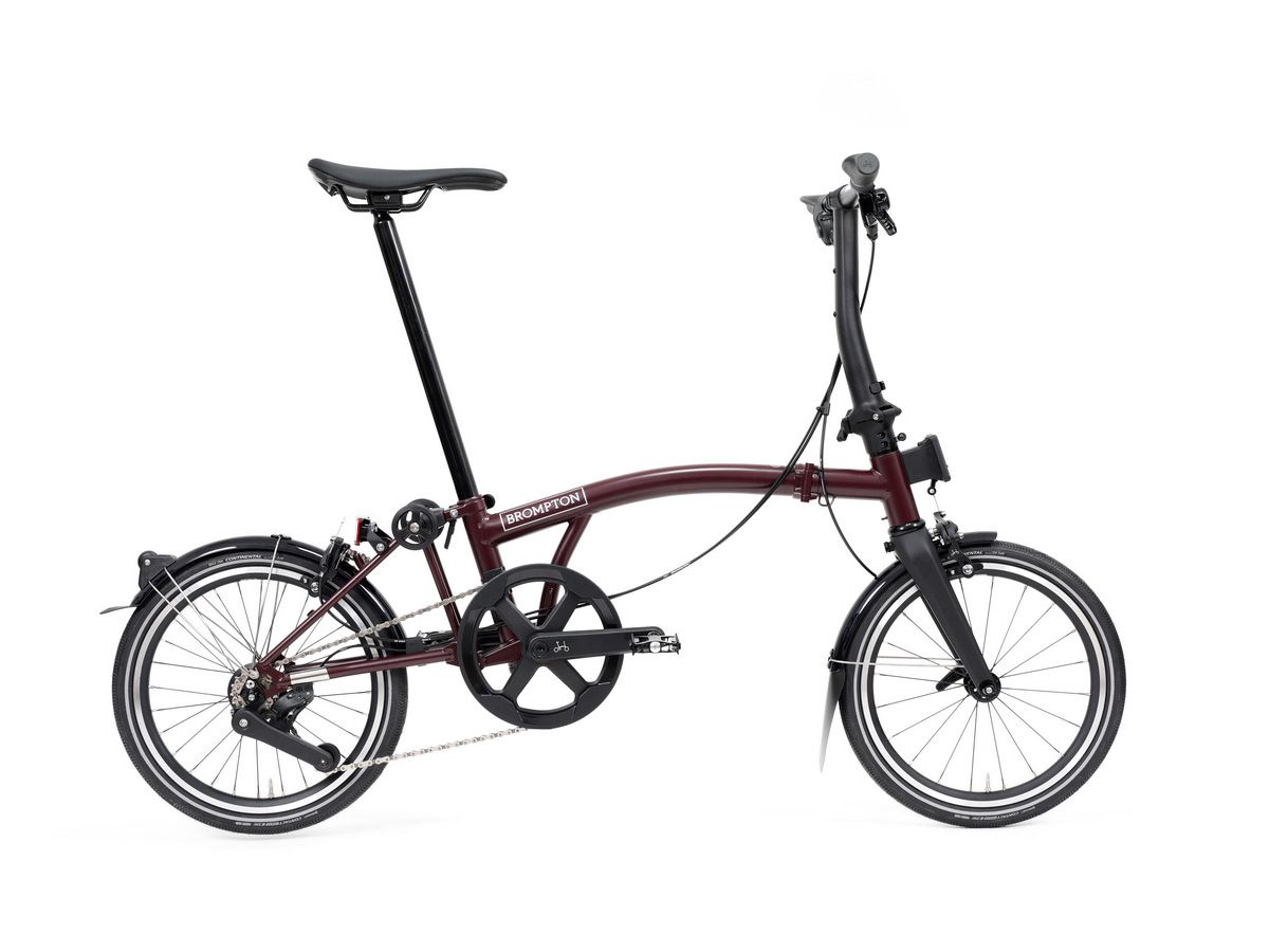 Brompton P Line Plum Red - 4 speed with Low handlebar 