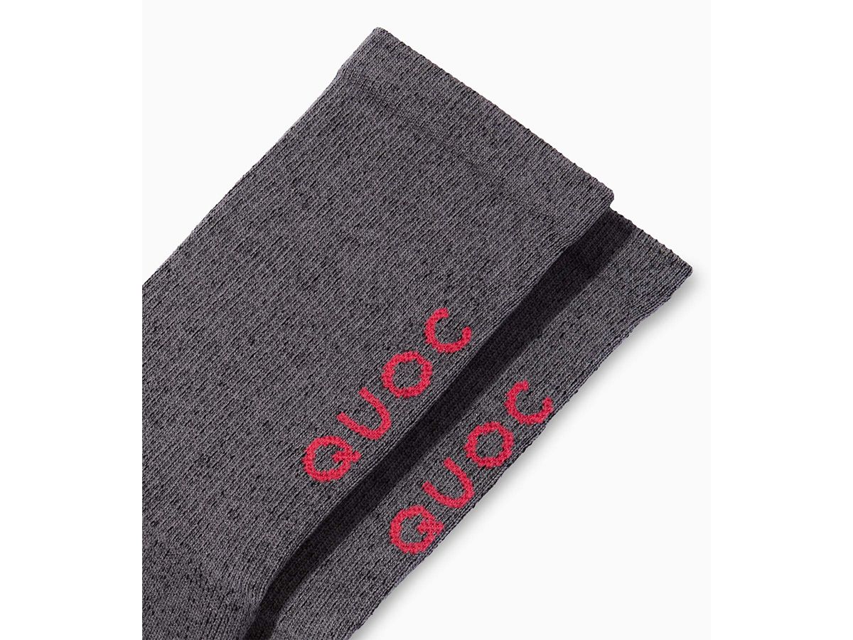 QUOC Signature 美麗諾羊毛 自行車襪 - 石墨灰 M