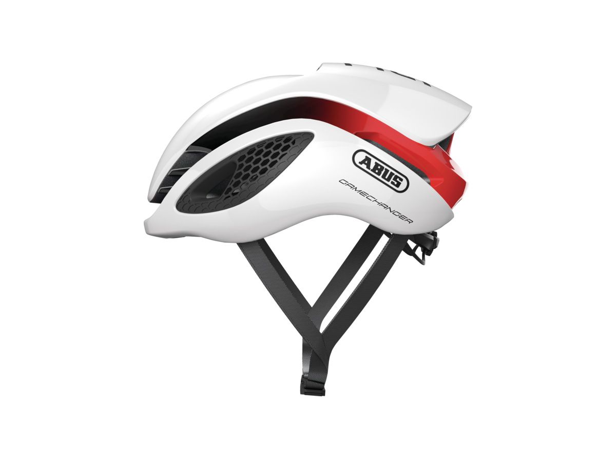 ABUS GAMECHANGER 空力安全帽 亮白/紅 M