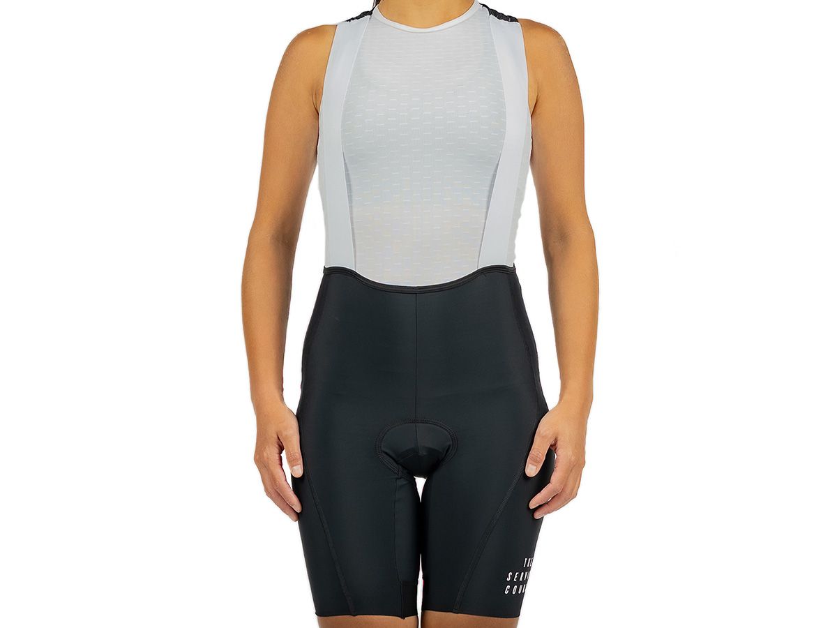 The Service Course Women's Logo Bib Shorts 女款連身車褲 - 黑色 2XS